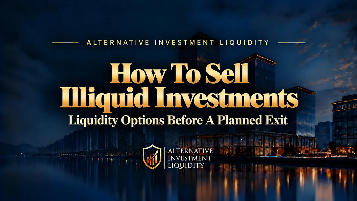 How to Sell Illiquid Investments: Liquidity Options Before a Planned Exit — Alternative Investment Liquidity.
