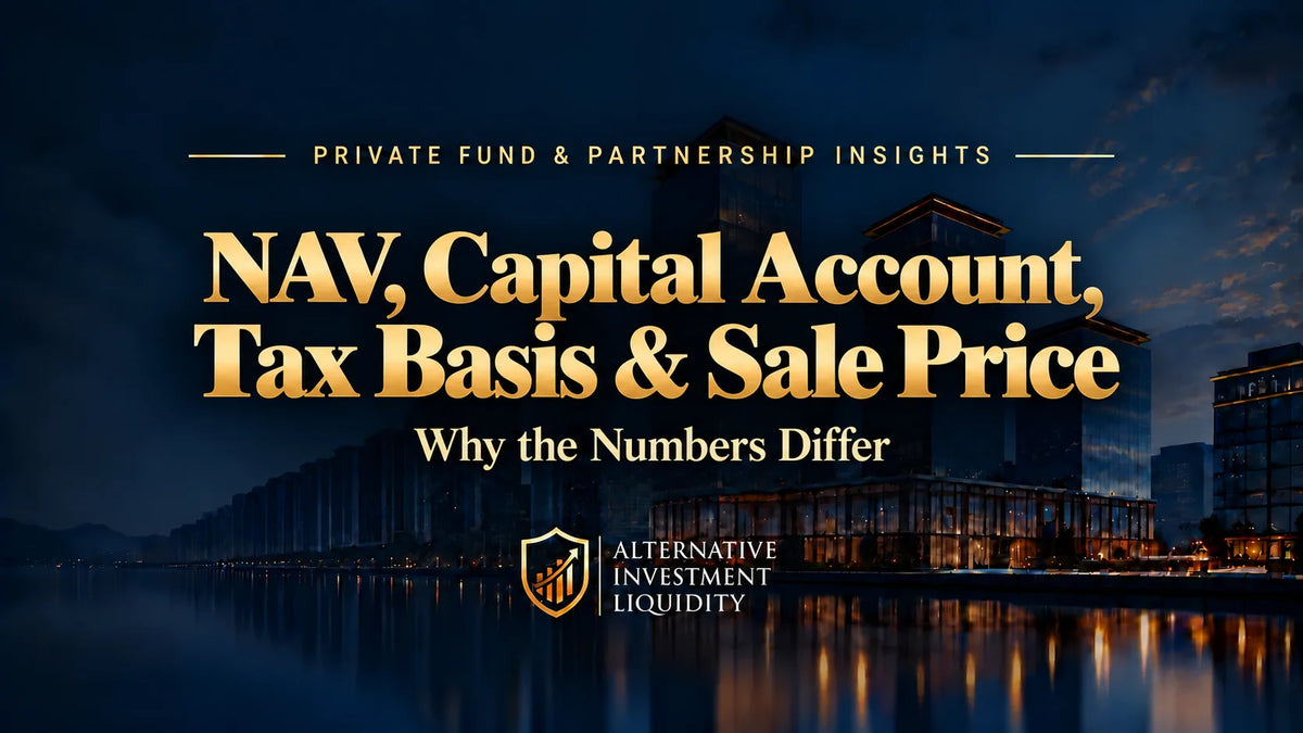 NAV, Capital Account, Tax Basis & Sale Price: Why the Numbers Differ — Alternative Investment Liquidity.
