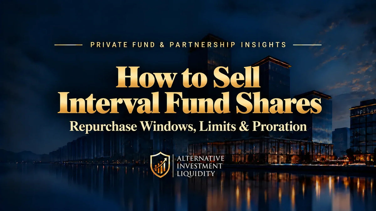 How to Sell Interval Fund Shares: Repurchase Windows, Limits & Proration — Alternative Investment Liquidity.
